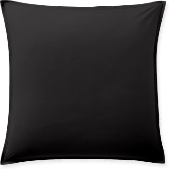Taie d'oreiller percale de coton noir minuit 65x65 cm