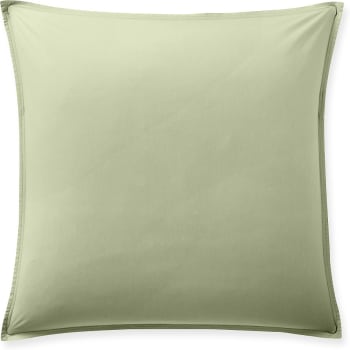 Taie d'oreiller percale de coton vert d'eau 65x65 cm