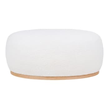 Manhattan - Pouf in poliestere, bianco, 88,5x54,5x36 cm