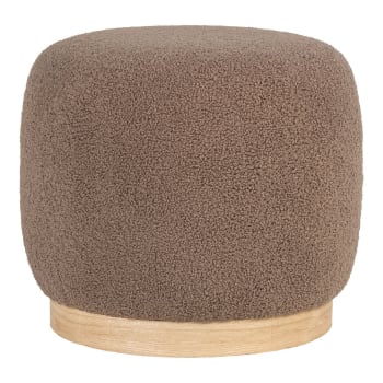 Belfort - Pouf in poliestere, marrone, 44,5x44,5x40 cm