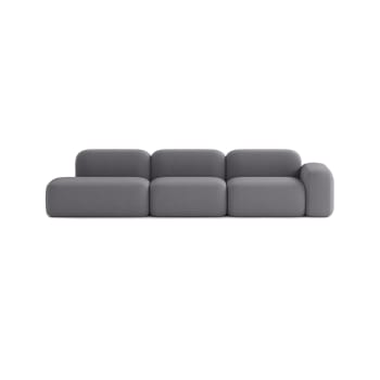 Max - Canapé Modulable 5 Places Tissu Gris Foncé