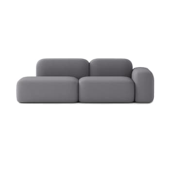 Max - Canapé Modulable 3 Places Tissu Gris Foncé