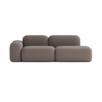 Max - Canapé Modulable 3 Places Tissu Marron