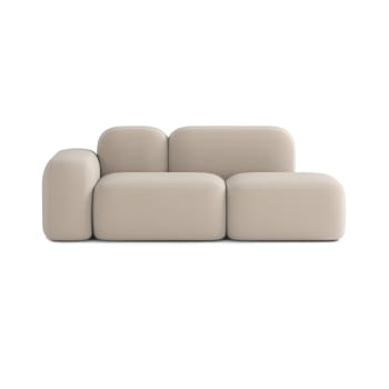 Max - Canapé Modulable 2 Places Tissu Beige