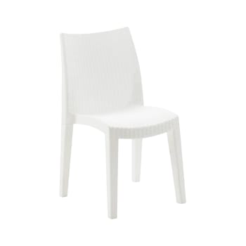 Dmondin - Chaise d’extérieur blanc 48x55cm