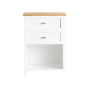 Set di 2 Comodini,Tavolino da notte con 2 Cassetti Rovere Nero 38x34x80 cm CFW918831 | Leroy Merlin
