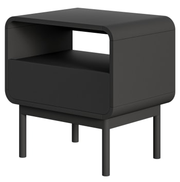 Olar - Table de chevet avec tiroir noir 54 cm