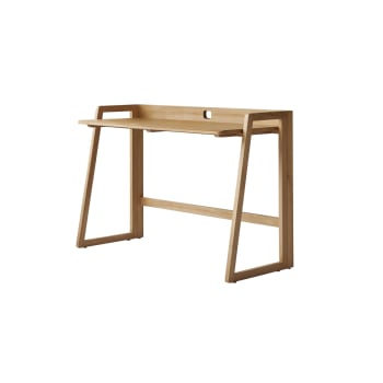 Scrivania Pieghevole Tavolo Pieghevole Legno 80x40 Cm - Scrivania Per Computer, Ufficio, Casa, Bianco Teak Legno Bianco Teak
