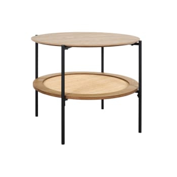 Manado - Table basse naturelle effet bois et cannage