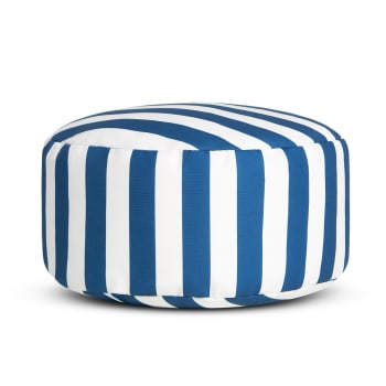 Stripes - Pouf impermeabile Blu e bianco esterni e interni