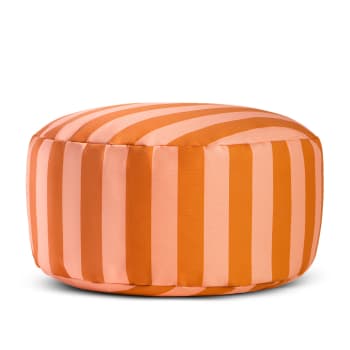 Stripes - Puf impermeable naranja y rosa exterior e interior