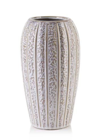 Yvonne - Vase aus Keramik 12x12x21,5cm beige