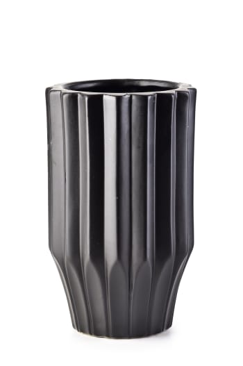 Yvonne - Vase aus Keramik 12x12x20cm schwarz