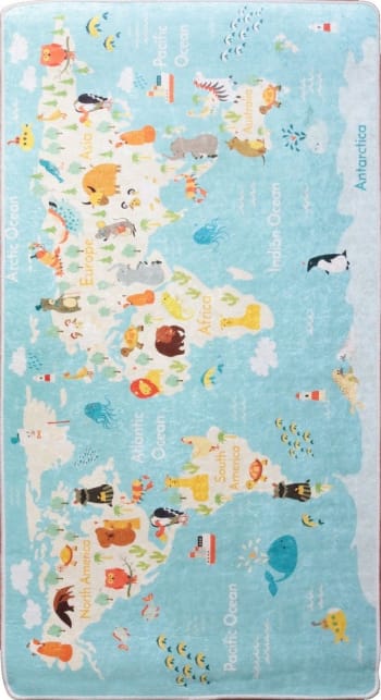 Tapis Enfant - Beige - Coton 100x150 Cm - Atmosphera