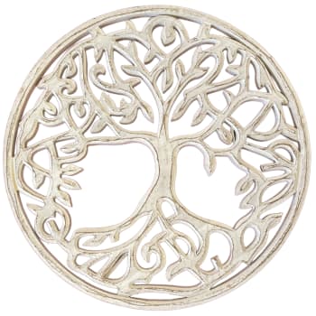 Panneau décoratif rond en bois Arbre de vie 40 cm main image 1