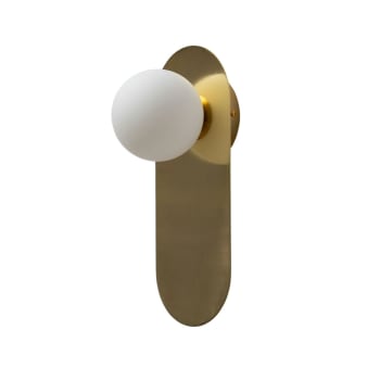 Applique Cimosa di Aldo Bernardi in ottone e vetro bianco