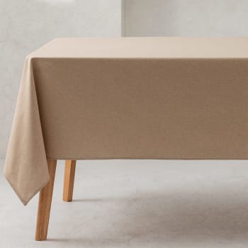 Nappe de table - Dwcn - Beige - Aspect lin lavable et imperméable