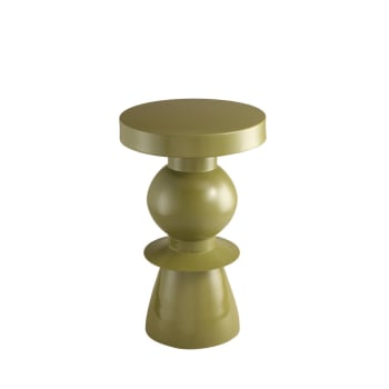 Lena - Table d'appoint ronde en aluminium ø32,5cm - Vert olive