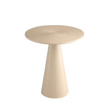 Volga - Table d'appoint ronde en aluminium H43cm - Blanc ivoire