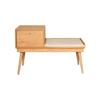 Dabankwa - Banc effet bois beige et crème 40x105h45 cm