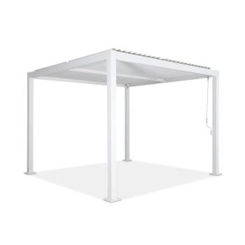 Palace 3x3m - Pérgola bioclimática 3x3m de lamas de aluminio y acero, blanco