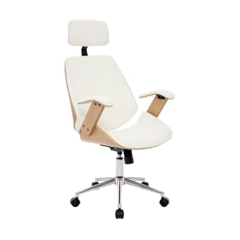 Sedia Da Ufficio Ergonomica - Regolabile In Altezza | Bianco, Rotelle, Schienale Imbottito | Per Lavoro - Foto 13