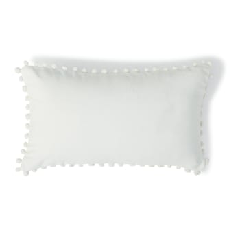 Coussin Décoratif Bella écru 45x25x13 Cm - Housse Polypropylène Lavable, Rembourrage Polyester