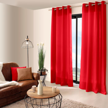 Rideau uni basic rouge 140 x 240 cm