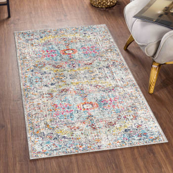 Tapis Vintage Lavable 80x150 Cm BEIMO - Style Boho, Antidérapant, Sans Poils, Pour Salon/chambre