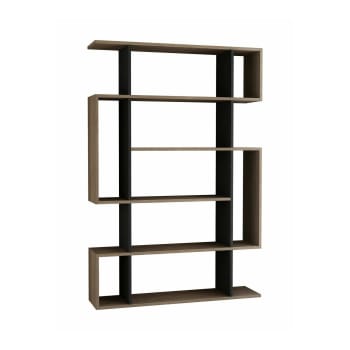 Daba - Libreria effetto legno quercia, antracite 110x26h161 cm