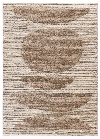 Lima - Tapis shaggy de style scandinave avec relief beige, 120x170 cm