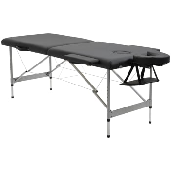 Massageliege mit Aluminium-Füßen aus Aluminium, schwarz