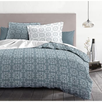 Parure Housse De Couette LOUXOR 240×260 Cm Vert Émeraude – 100% Coton 57 Fils – 3 Pièces – Home Linge Passion