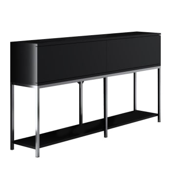 Lord - Console 2 portes abattantes L150 cm - Argent