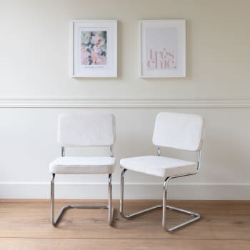 Lot De 2 Chaises Cantilever MARIA En Simili Vert Kaki - Style Vintage, Dimensions 50.5x49x86 Cm, Charge Max 150 Kg, à Assembler