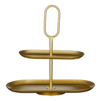 LetCart Metall Tablett Gold - Rechteckiges Aufbewahrungstablett Für Kosmetik & Schmuck 30x20cm