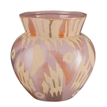 Javi - Vaso in ceramica rosa e beige A28