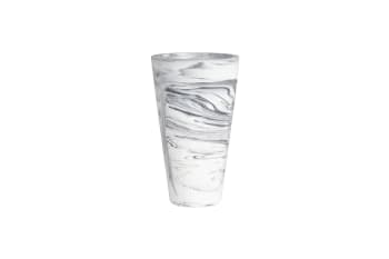 Conic - Vase en résine noir et blanc 25 cm