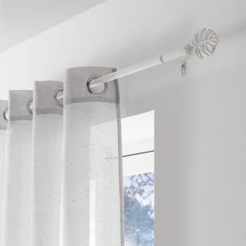 Douceur d'intérieur - Kit de tringle à rideaux extensible feuille blanche L210 à L380 cm