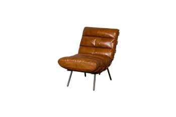 Spinal - Fauteuil en cuir marron