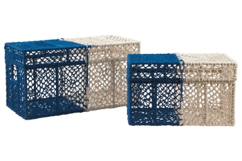 Set 2 baule pechino nero in legno stile design | Leroy Merlin