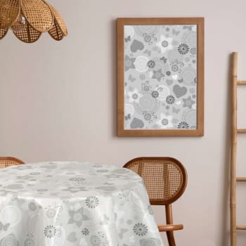 Nappe Murale Ronde Vintage Française 3x3 Pieds (83x83 Cm) - Coton Fait Main à Motifs Floraux