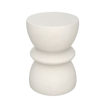 Maupiti - Table d'appoint ronde en béton blanc D35 cm