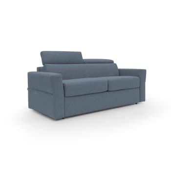 Avalon - Divano letto con materasso H 18 cm 220 cm (mat. 160x197 cm) blu