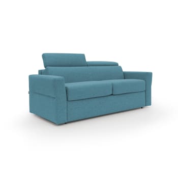 Avalon - Divano letto con materasso H 18 cm 220 cm (mat. 160x197 cm) azzurro