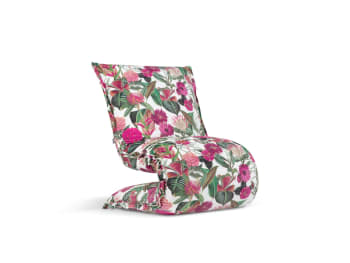 Adeline - Fauteuil en velours motif de rose de jardin