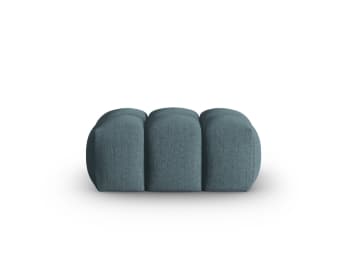 Lorella - Pouf in tessuto strutturato azzurro