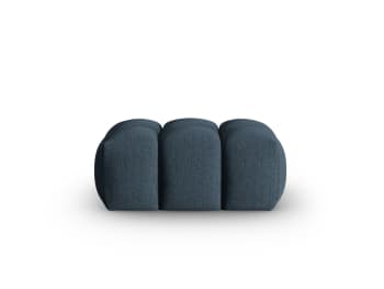 Lorella - Pouf in tessuto strutturato blu scuro