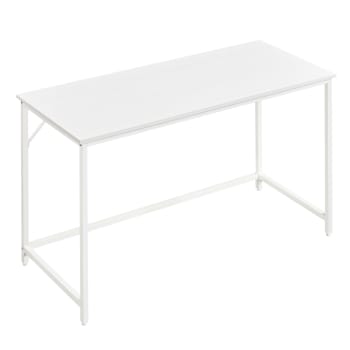 Bureau 60 x 120 x 76 cm cadre en métal blanc érable blanc nuage