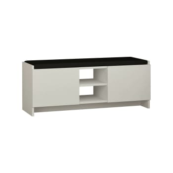 Dbarrec - Scarpiera effetto legno bianco 110x37h43 cm